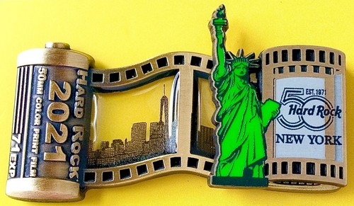 2021 HARD ROCK CAFE NEW YORK 3D 50TH ANNIVERSARY FILM STRIP SERIES PIN - Picture 2 of 3