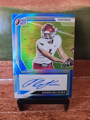 2022 Leaf Pro Set Metal Blue Prismatic #'d /35 Jayden De Laura #PA-JDL Auto