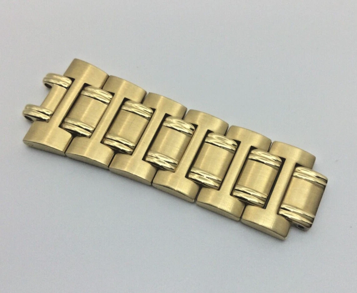 MONTRE GUCCI 9200M NEUVE 19/16 MM PREMIER BRACELET À SIX MAILLONS JAUNE