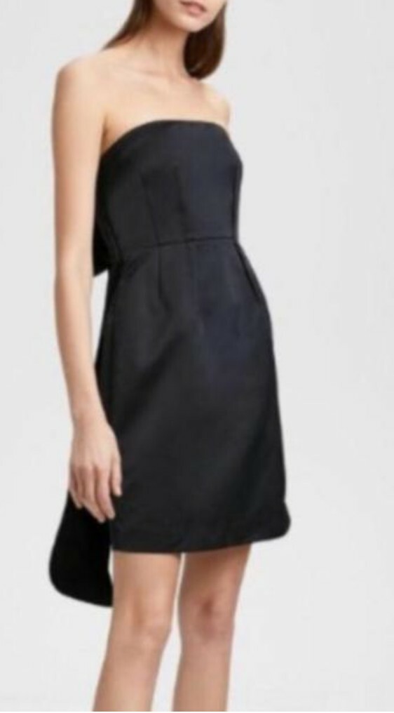 theory corset dress Theory Corset Tie Back Strapless Black Mini Dress Women's