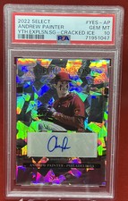 2022 Panini Select Youth Andrew Painter Atomic Ref Cracked Ice Auto PSA 10 7/25