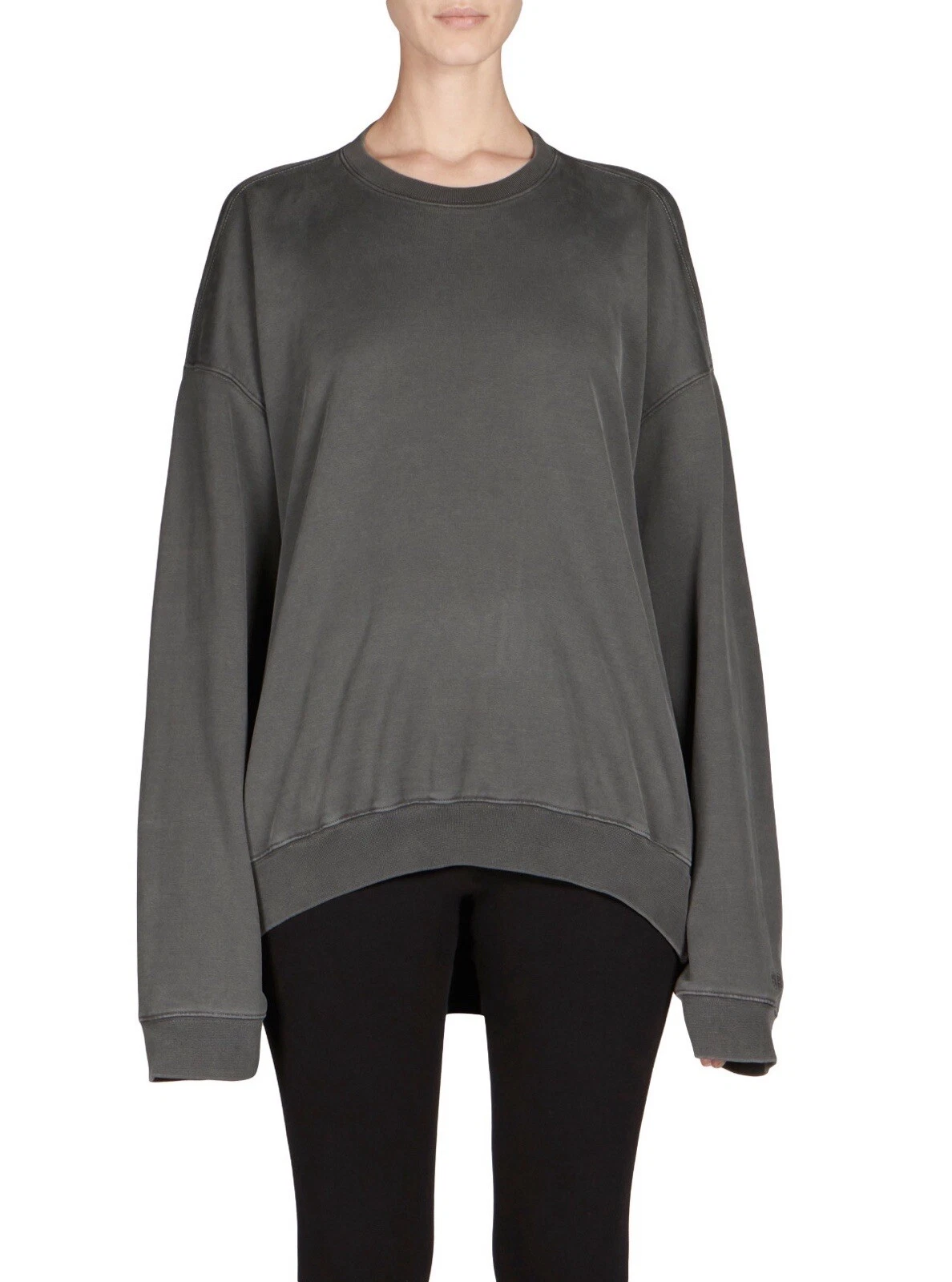 Felpa con cappuccio BALENCIAGA grigia schiena aperta pullover streetwear nuova con etichette