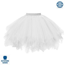 Ballet Tulle Skirt Petticoat Short Party Tutu High Waisted Soft Fluffy Dance