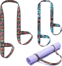 2 Pcs Yoga Mat Strap Sling Adjustable Thick Mat Carrier Stretching Strap Yoga Ma