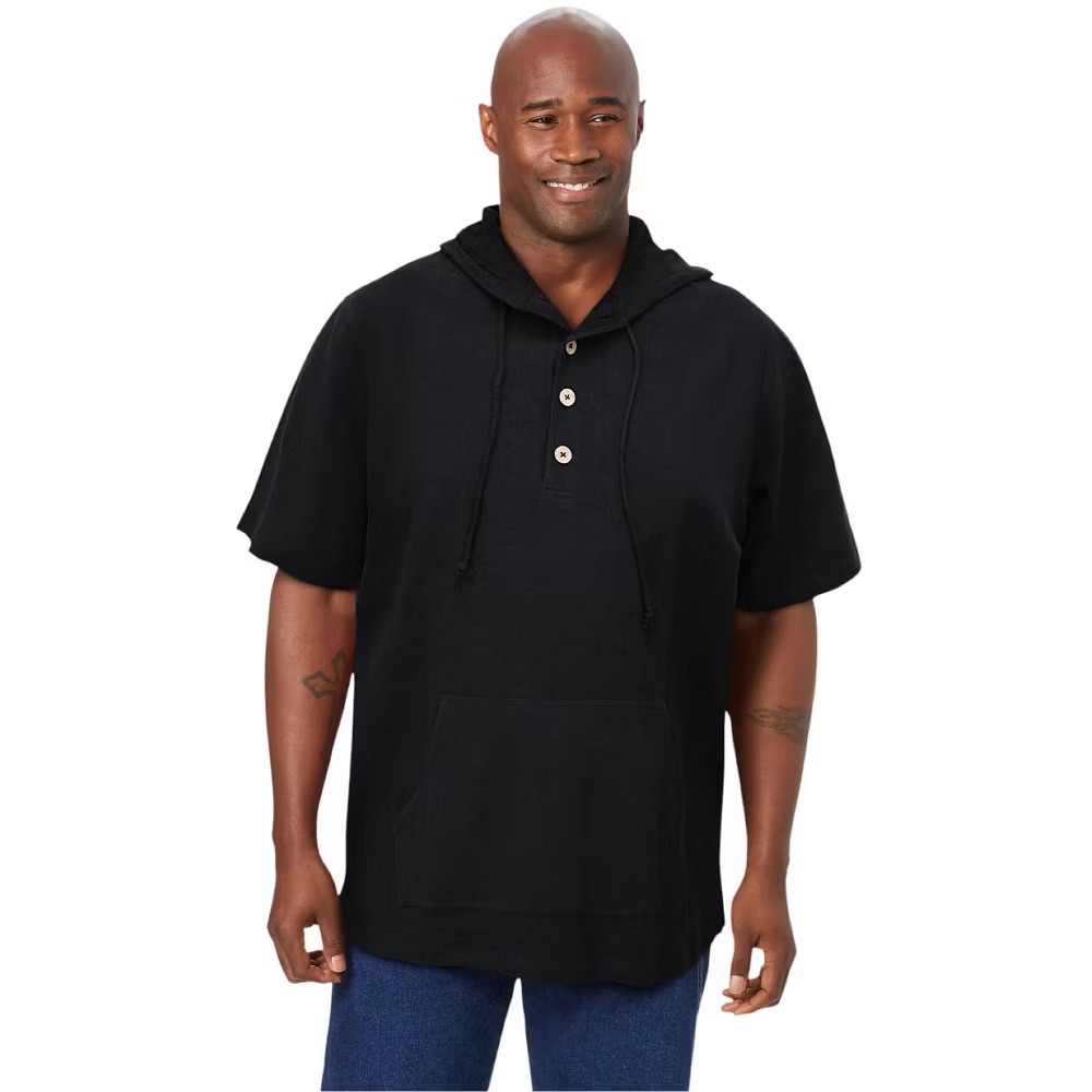 KingSize Gauze Short-Sleeve Hoodie - 2XL Black 9890₽