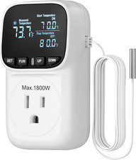 Digital Temperature Controller, Heavy Duty 15A/1800W Thermostat Outlet Plug, VA