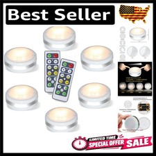 LED Puck Lights with Remote Control, Stick On Under Cabinet Lights, AAA Battery