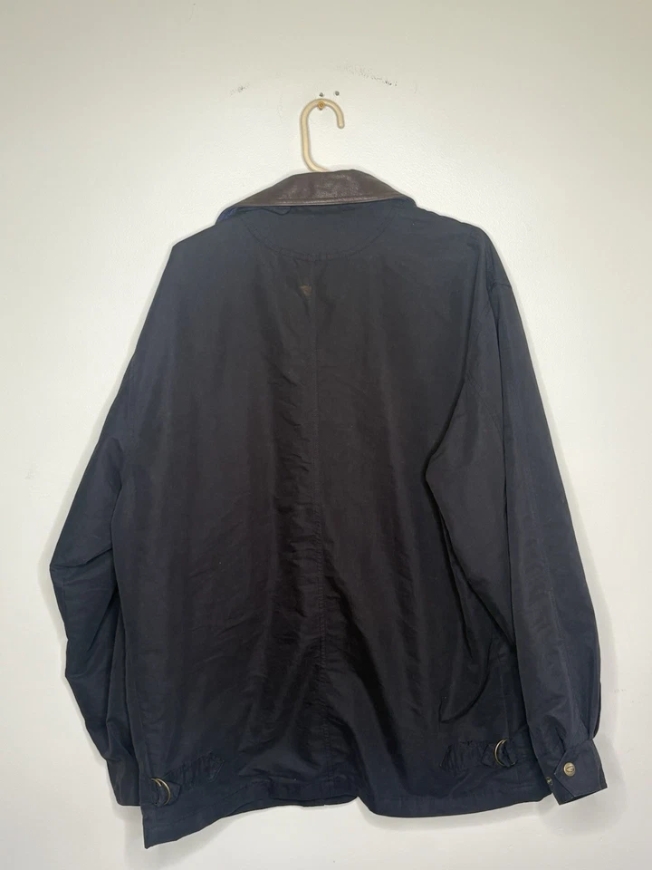 Vntg 80 Gant The Slugger Jacket Navy with Leather Collar Size Large Made In USA - Image 2 of 4