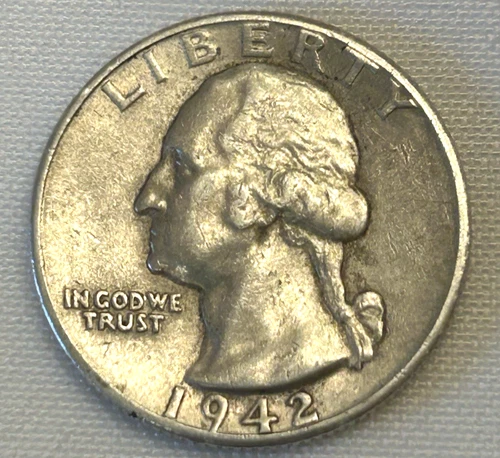 1942-D Washington 90% Silver Quarter
