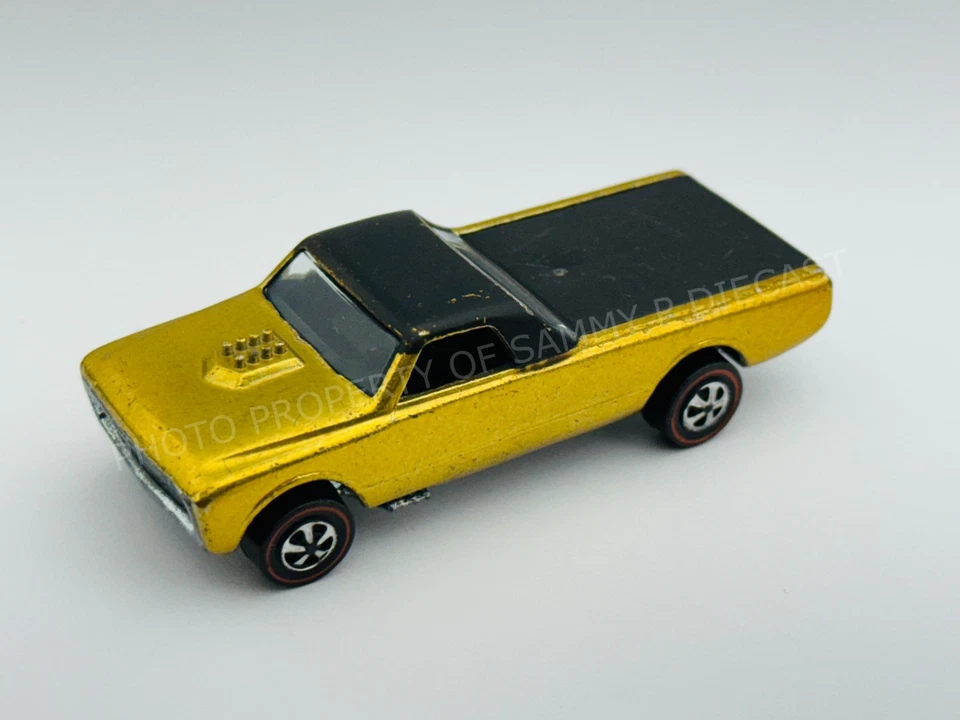 Hot Wheels Redline CUSTOM FLEETSIDE Gold US Black Interior Very Nice !!! - Image 2 of 4