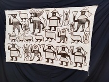 Vintage Ivory Coast Korhogo Cloth – Tribal African Mud Cloth Art A25