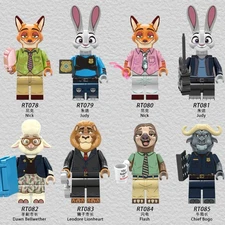 Zootopia Custom Brick Minifigures - Set of 8 Judy, Nick 
