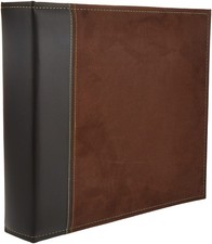 Pioneer 12 Inch by 12 Inch 3-Ring Faux Suede Cover Scrapbook Binder, Brown