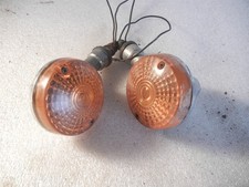 Suzuki GS250 Front Indicators Indicators Blinkers Amber Lenses Chrome Stems Pair