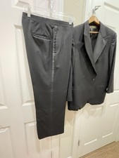 VINTAGE BROOKS BROTHERS IMPORTED WOOL TUXEDO SIZE 40R 32 PANT BLACK MADE IN USA