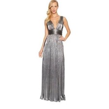 Laundry by Shelli Segal Metallic Dark Silver Gown - Size 4 SALE!!!