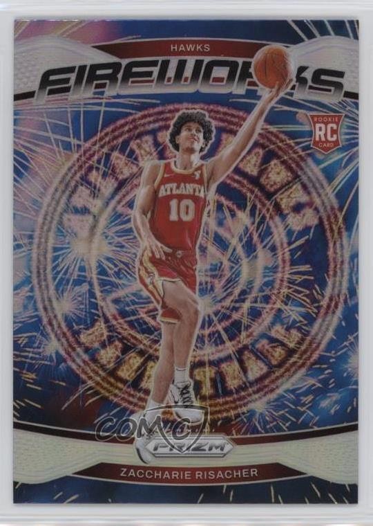 2024-25 Panini Prizm Fireworks Silver Prizm Zaccharie Risacher #6 0p31