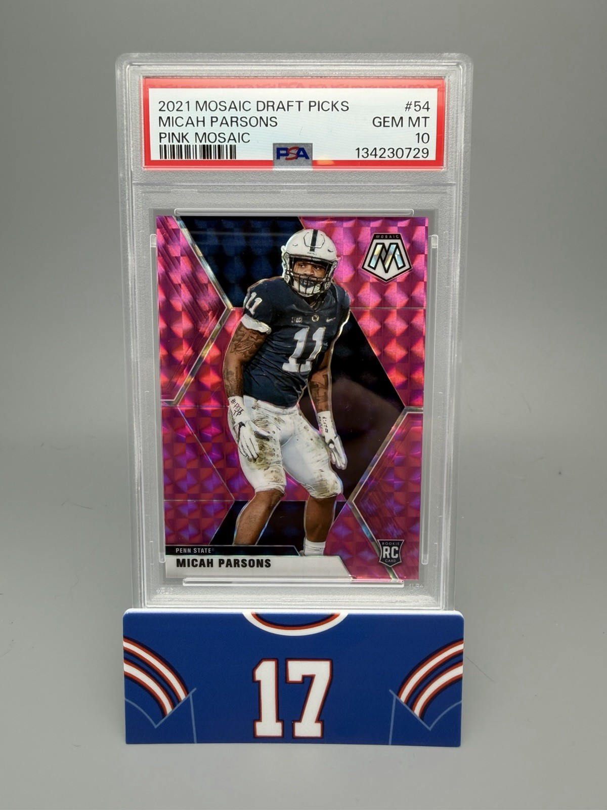 Micah Parsons Panini Mosaic Draft Picks #54 Pink Mosaic