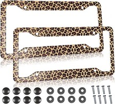 Leopard Cheetah Print License Plate Frames Covers Holder Cp-leopard Brown