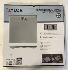 Taylor 5292794 Digital Bathroom Scale Glass Platform, Gray New