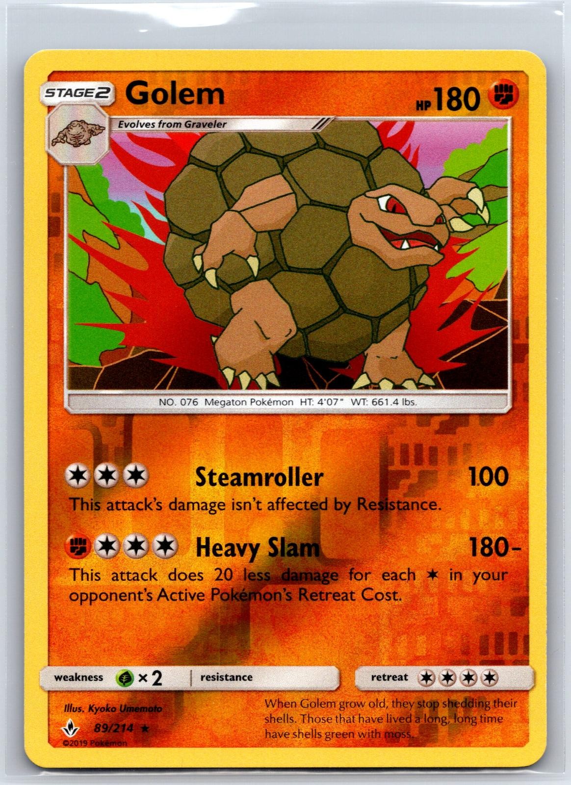 Golem 89/214 Holo Rare Unbroken Bonds Pokemon Reverse Holo NM/M 520c-54