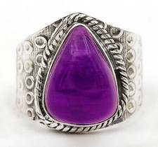 Natural Chevron Amethyst 925 Solid Sterling Silver Ring Jewelry Sz 6.5 B12-8