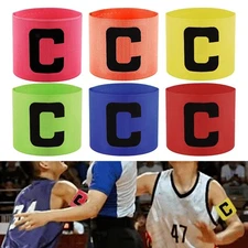 6Pcs Captain Armbands Set Soccer Captain Arm Band for Hockey Rugby Badminton