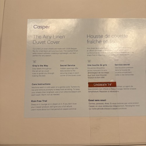 Casper The Duvet Cover Queen Beige Brand New! - Picture 6 of 7