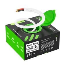 Syston 14/2 Stranded OFC Audio Wire Home Car Stereo Speaker Cable 14 Gauge CL3R