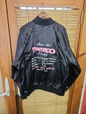 Vintage 80s 90s Tattoo Shop Studio Black Satin Jacket New York Middletown XL