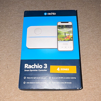 Rachio 3 Smart Sprinkler Controller App Control 4-Zone White brand new open box