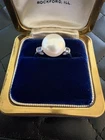 Vintage Sterling Silver 925 Pearl Ring Size 7.75
