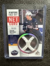 2025-26 SP Game Used 4 Nations Face-Off Net Cord Jersey #d 16/35 Austin Matthews