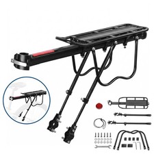 Portapacchi Bici Posteriore Regolabile MTB Strada con Riflettore Carico Max 50kg