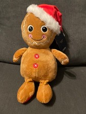 New Very Soft Cuddly gingerbread man with Santa hat,plush Toy ,  , Xmas