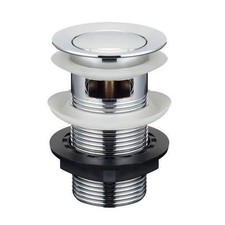 Pop Up Basin Waste Slotted Bathroom Chrome Sink Push Button Click Clack Plug Kit