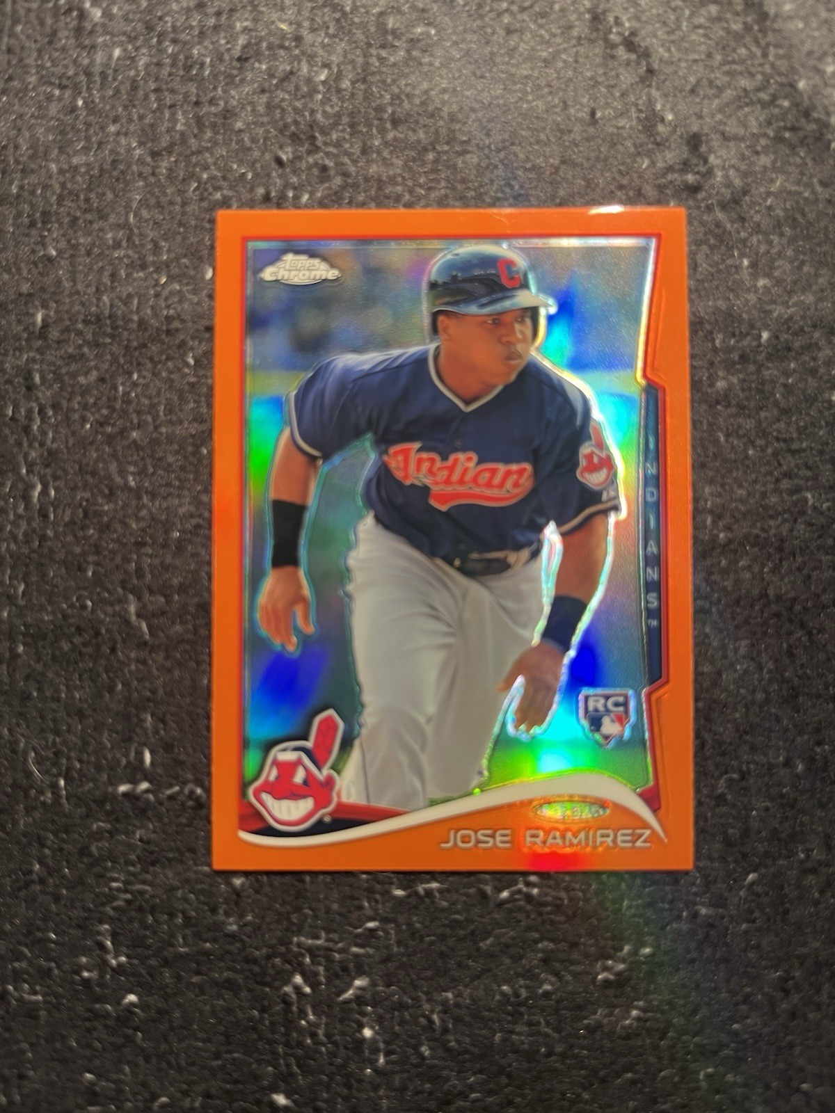 2014 Jose Ramirez Topps Chrome Orange Refractor 45 Rookie RC Cleveland Guardians