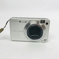 Sony Cybershot DSC W150 8.1MP Digital Camera Silver For Parts Repair Lens Issue