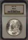 1882 Morgan Silver Dollar NGC MS63 $1