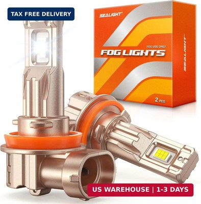 SEALIGHT H11 H16 H8 LED Fog Light Bulbs 18000LM 6500K Plug Play 2 Pack