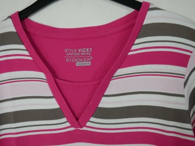 STOOKER Traumhaftes Weiches Shirt Gestreift 100% Baumwolle Größe 40/42 NEU! - Bild 1 von 4