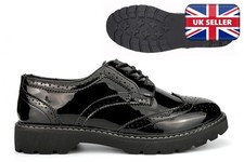 Girls School Shoes Brogue Patent School Shoes Womens Brogues Ladies Office Shoes