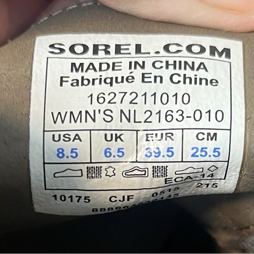 SOREL Major Lace Up Gray Canvas/Leather Waterproof Ankle Bootie Women’s Size 8.5 - Picture 8 of 9
