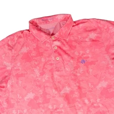 Johnnie O Pima Cotton Pink Camo Adias Golf Polo Shirt Large