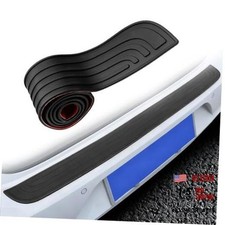 Universal Car Rear Bumper Protector Guard, 35" Anti-Scratch Rubber Trim Black