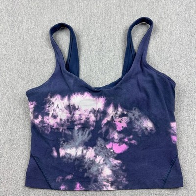 Lululemon Tank Top Womens 4 Blue Circulate Tie Dye Align Cropped Yoga Gym Active