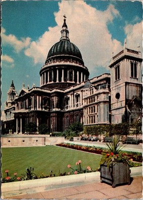 Vintage St Paul's Cathedral Large Dome Architecture View Chrome Postcard