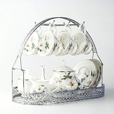 Wrought Iron Mug Holder Coffee Cup Stand Storage Drying Counter Cabinet Silver