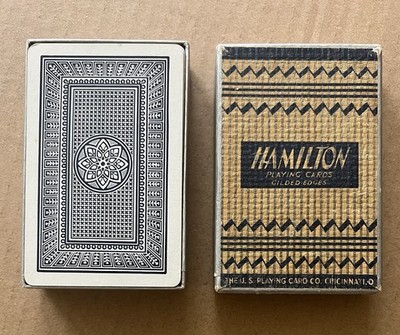 Vintage Hamilton Bridge Playing Cards w/ 1932 Score Card   Linen Finish   USPCC
