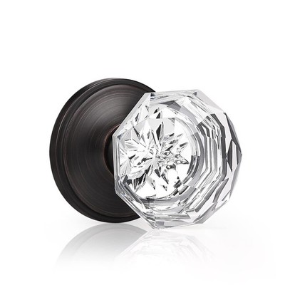 KNOBWELL 2 Pack Crystal Door Knobs Individual Dummy Door Knob Oil Rubbed Bronze